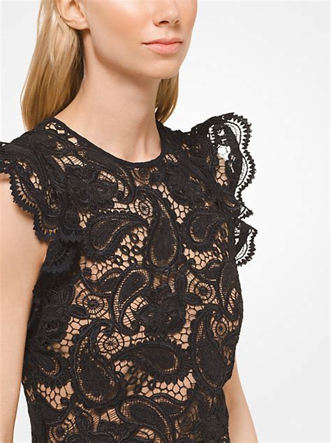 michael kors paisley houndstooth lace dress|Corded Paisley Lace Dress .